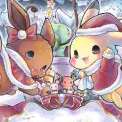 SOLD OUT ポケモン☆クリスマス*ピカチュウ&イーブイ☆自作イラスト